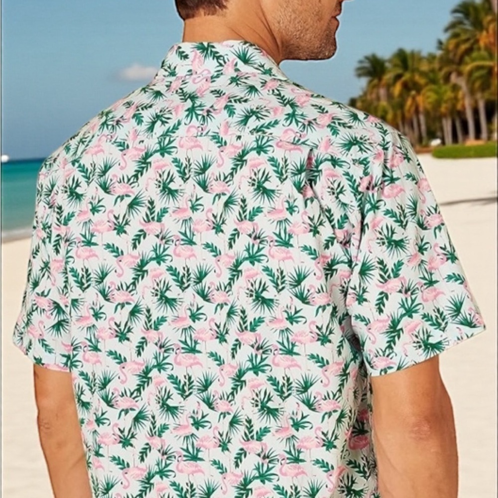 **Dive Into Style - Amazon Flamingo Button-Up! 🦩✨** - Picture 2 of 5